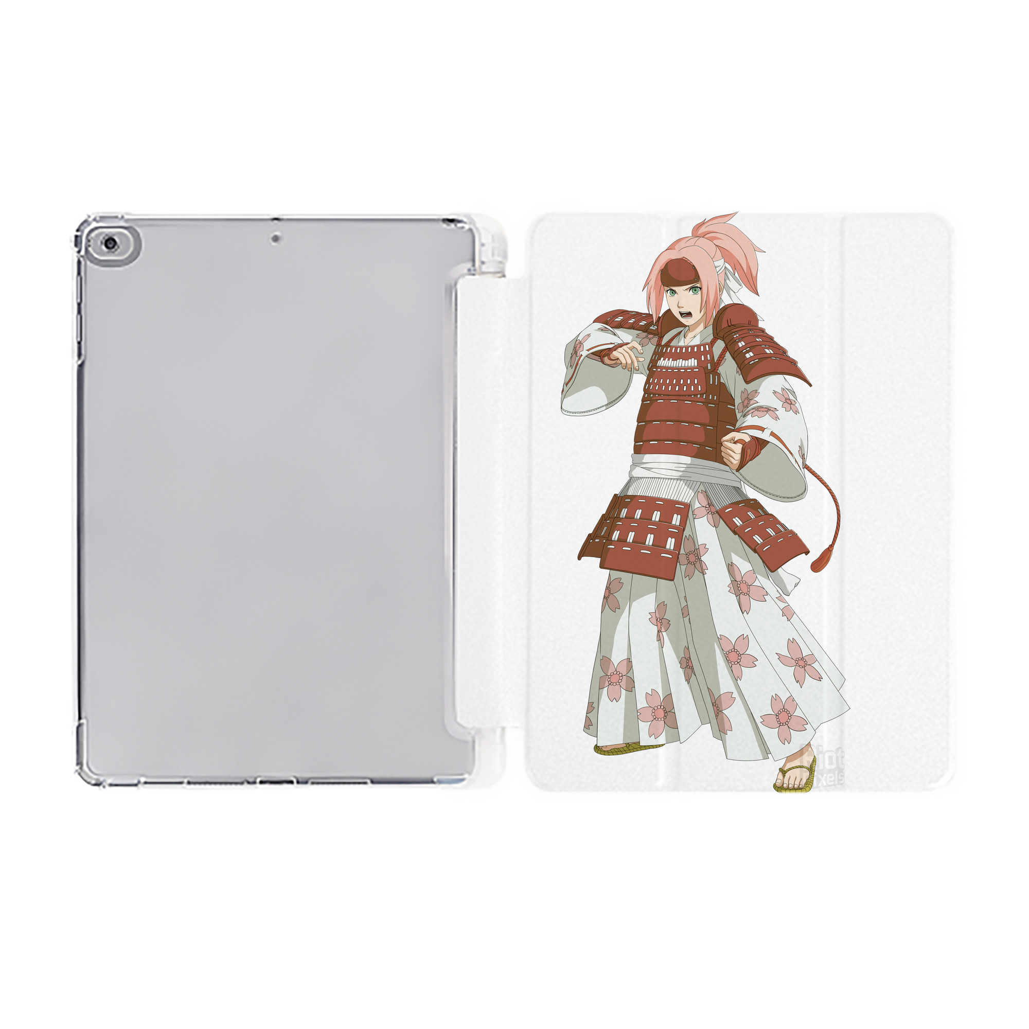 （画像用） NARUTO -ナルト- 春野サクラ Haruno Sakura IPad ケース ペン収納付き 三つ折りスタンド PUレザー×シリコン 対応機種9.5/10.5/10.9インチ